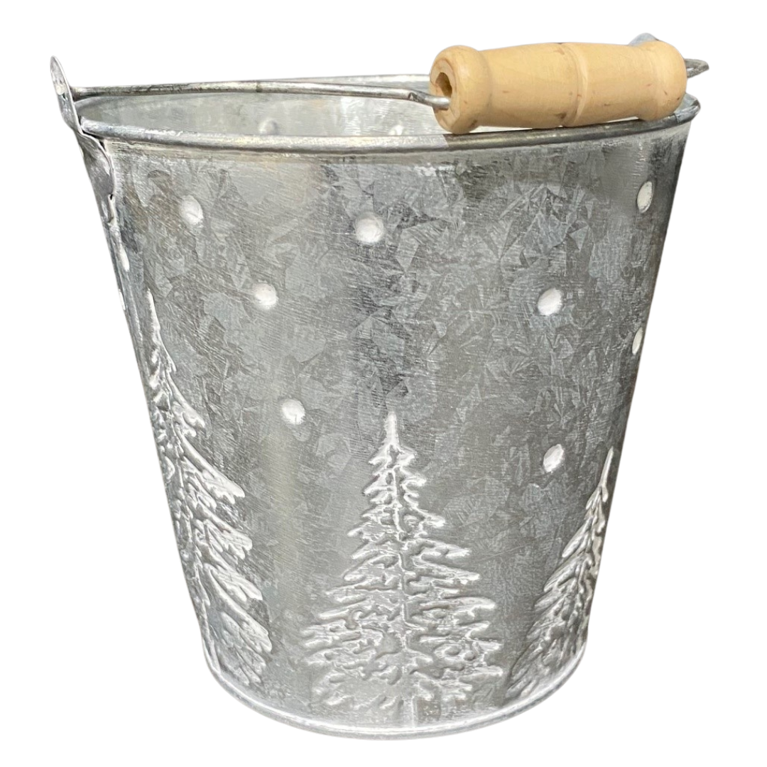 Christmas Tree Tin Buckets - Small