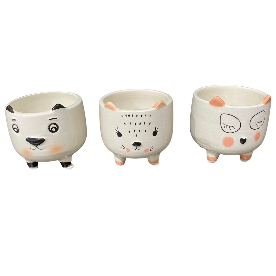 3" White Animal Ceramics (Pack 9)
