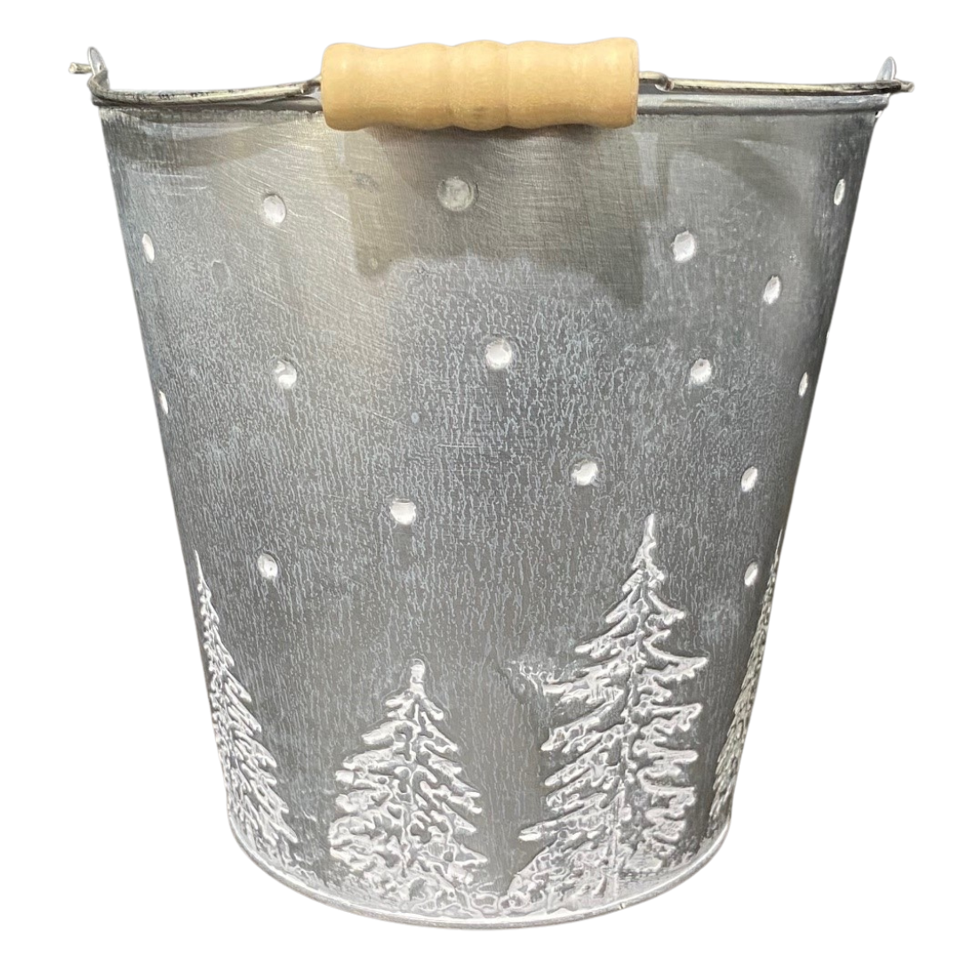 Christmas Tree Tin Buckets - Medium