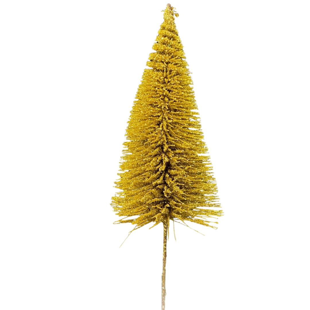 Glitter Gold 3D Tree Pick (Pack 12)