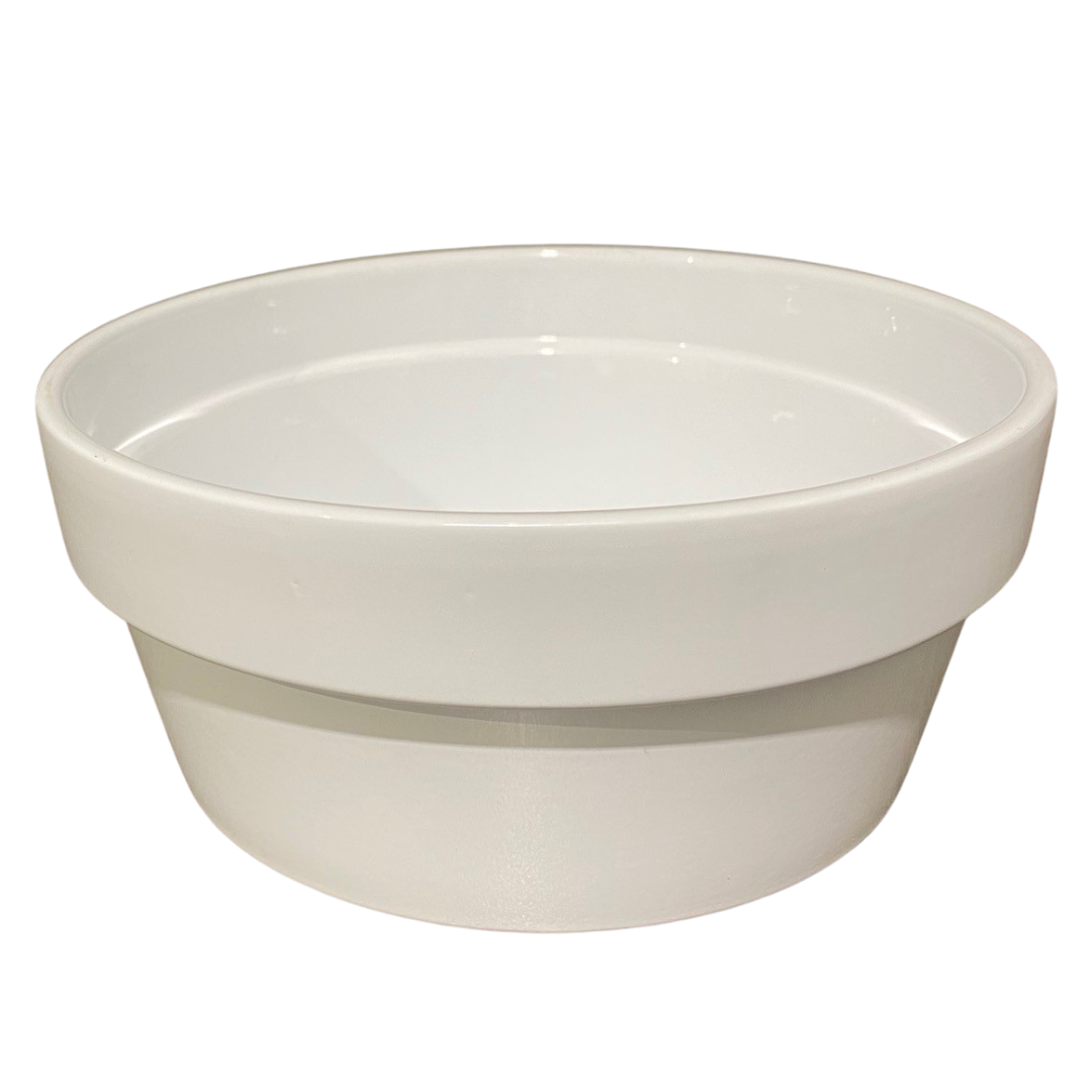 7" Low Lip White Ceramic