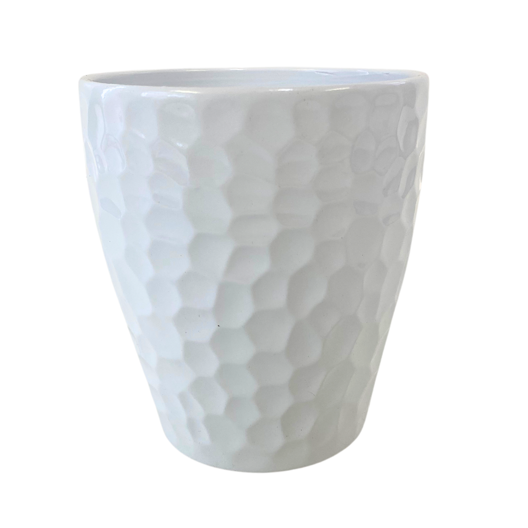 5" White Dimpled Ceramic