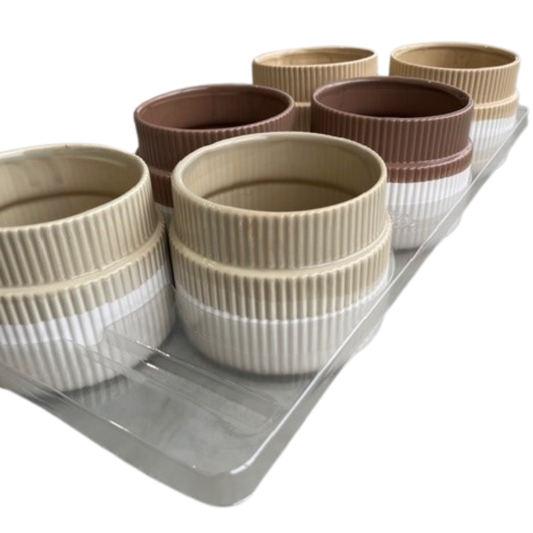 5" Ceramic Mixed Tray - Neutrals (Pack 6)