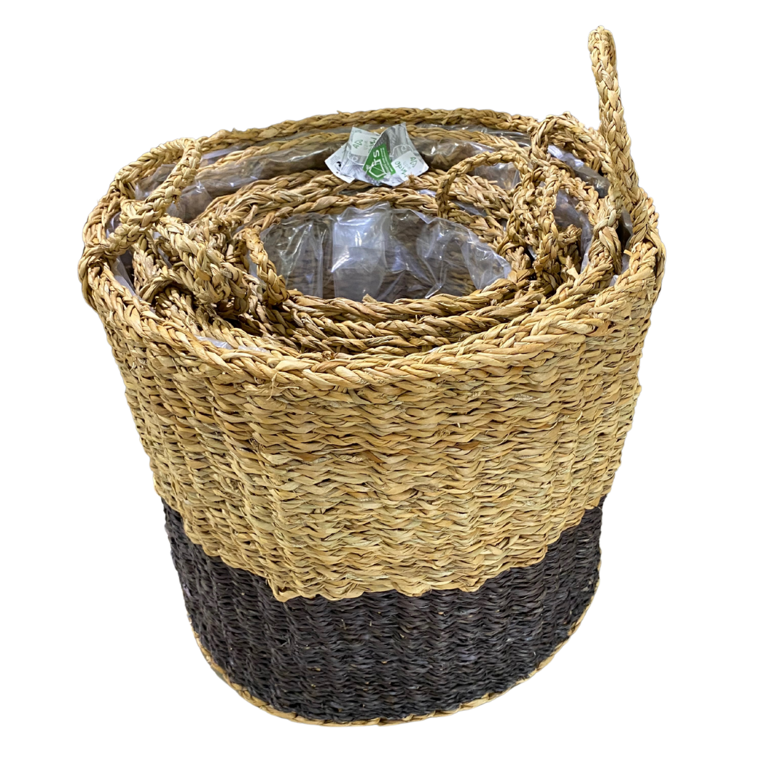 Giant wicker set of 5 Tan and Black