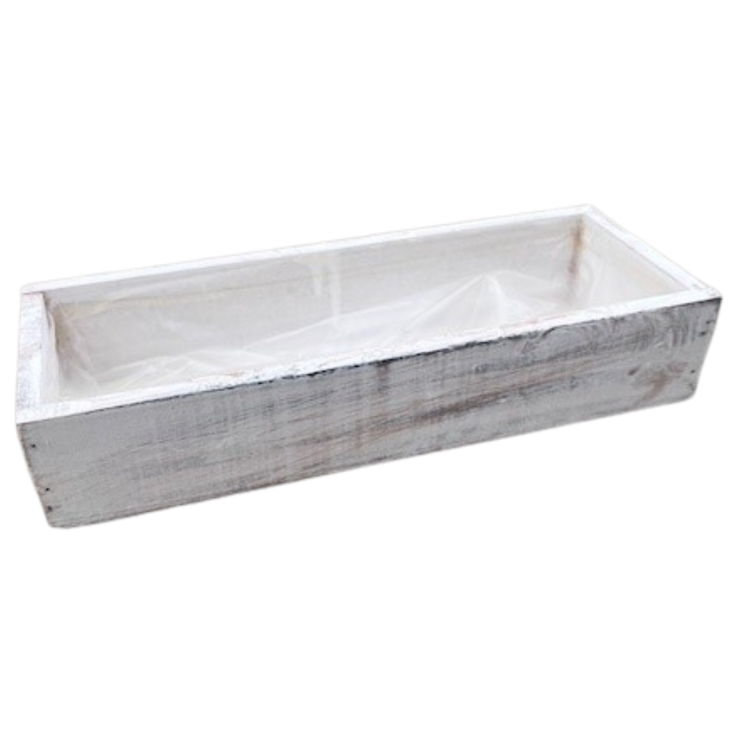 White Wash Rectangle Box - medium