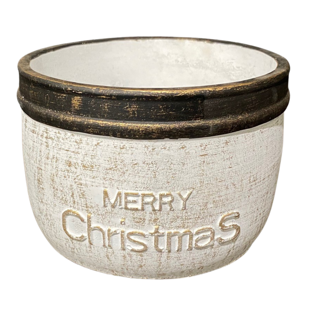 Merry Christmas Rustic Rim Bowl