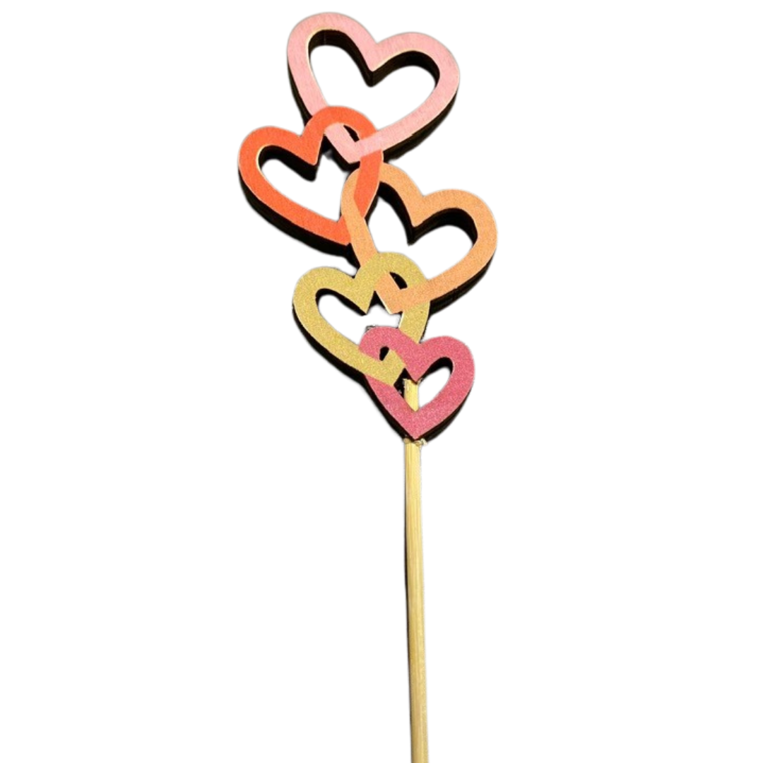 Coloured Hearts Pick (Pack12)