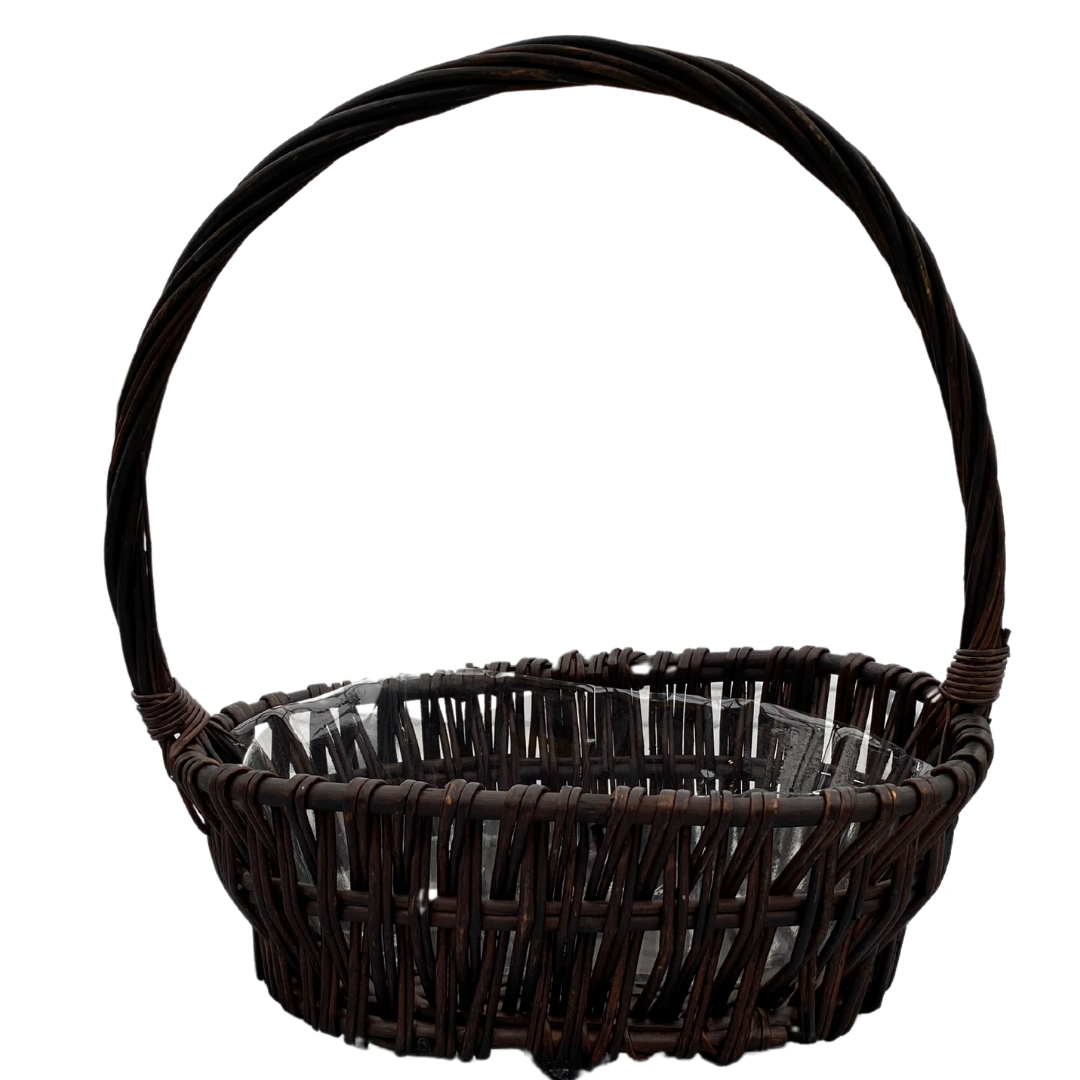 Small Oval Dark Brown Wicker