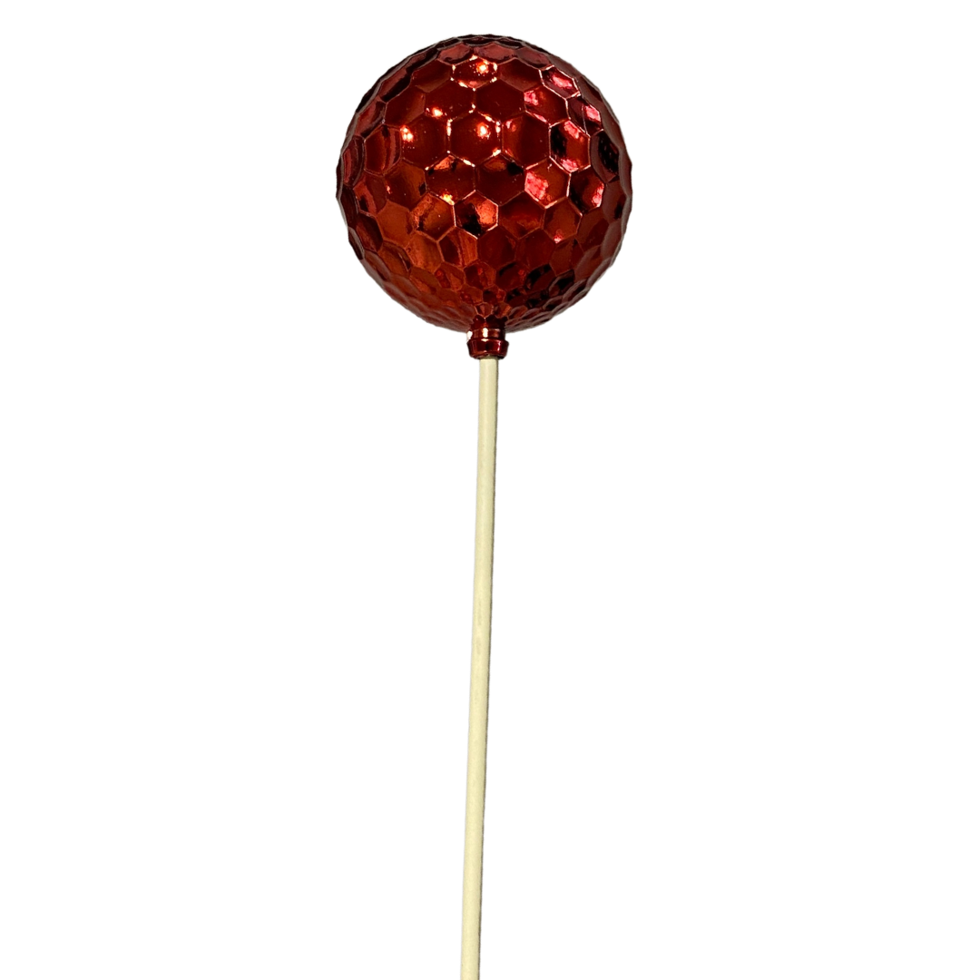 Red Dimpled Christmas Ball Pick