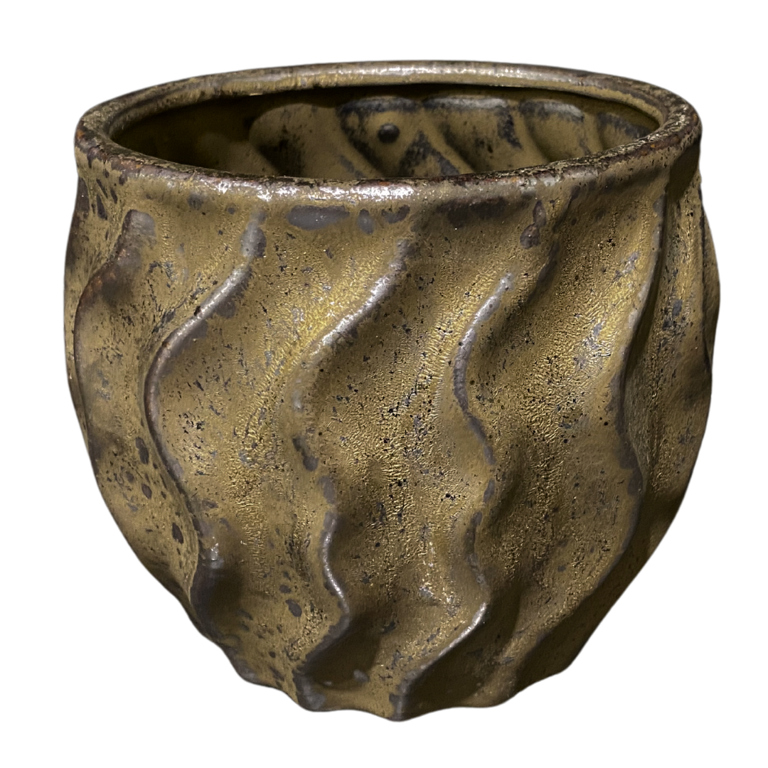 5" Bronze Wave Pot