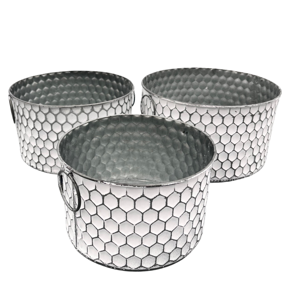 Tin - White Honeycomb (set of 3)