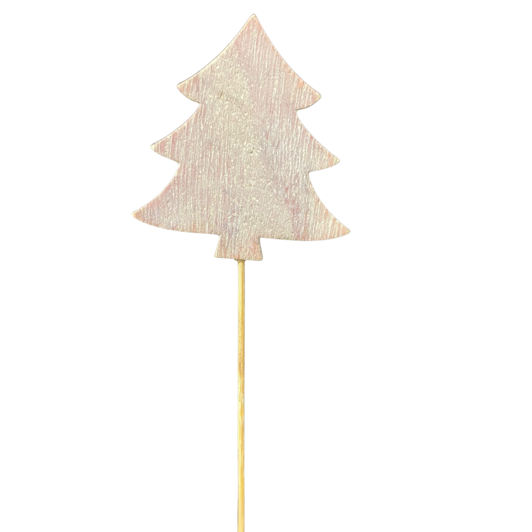 Wooden White Wash Tree Pick (Pack 12)