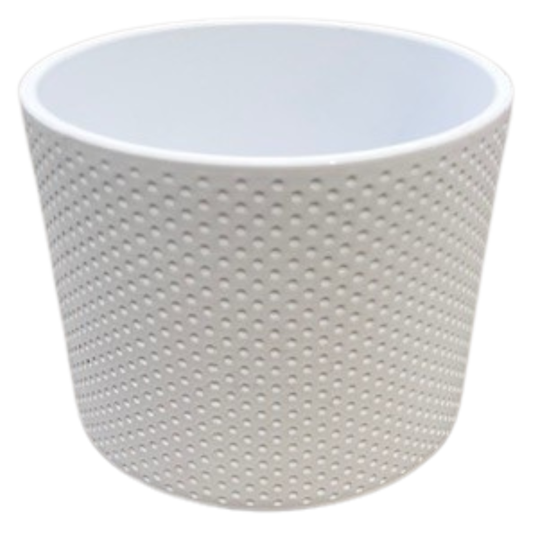 6" White Indented Ceramic