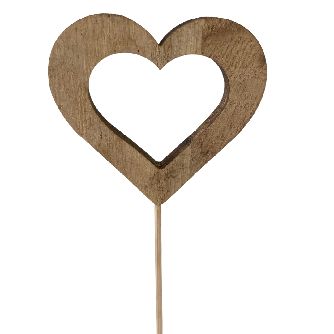 Wooden Heart Pick (Pack12)