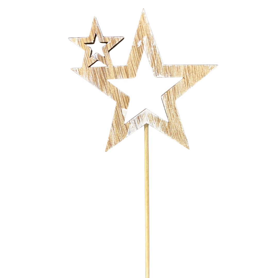 Wooden Stars Pick (Pack 12)