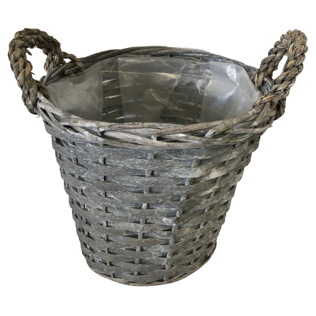 Large Grey Wicker With Handles