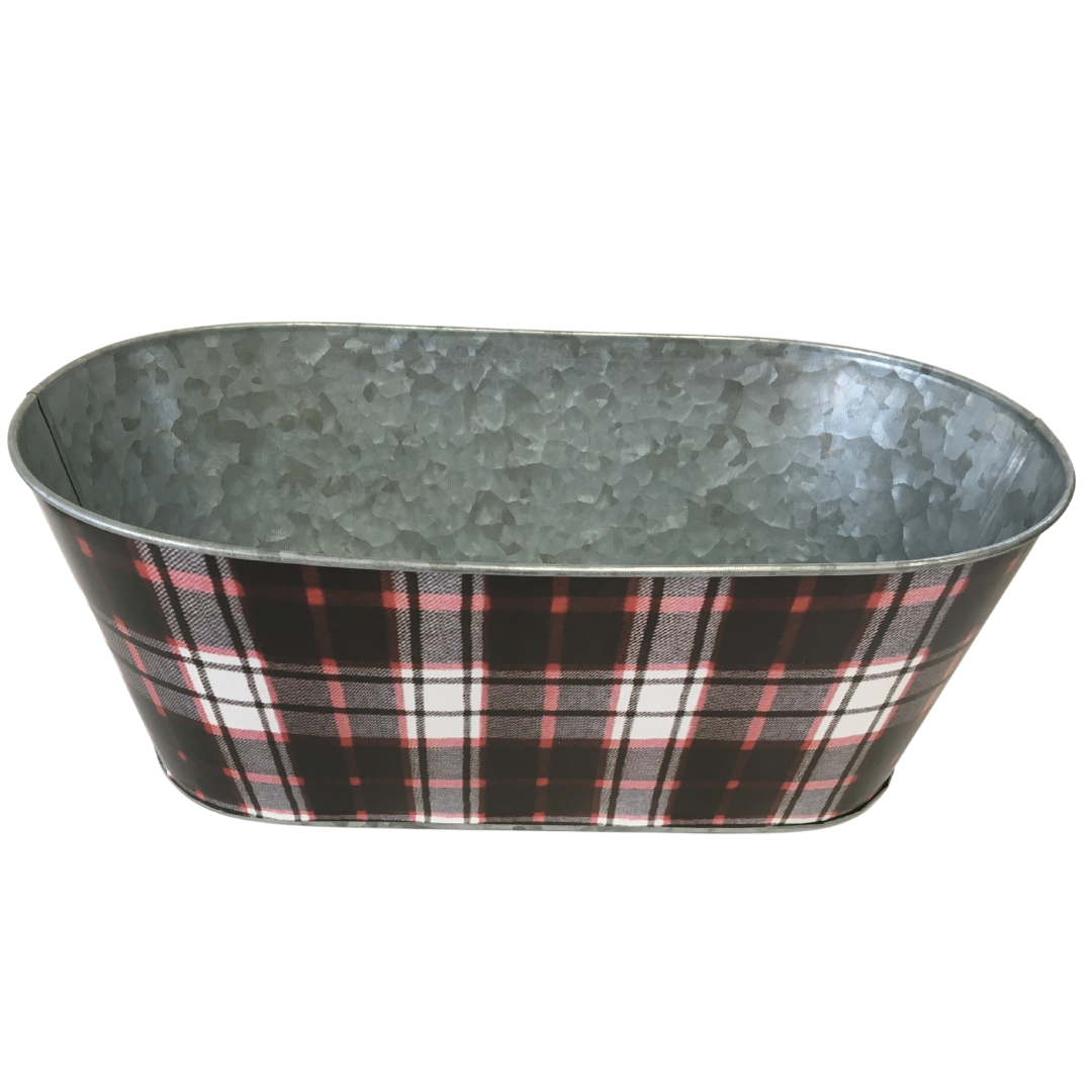 Christmas Plaid Tin